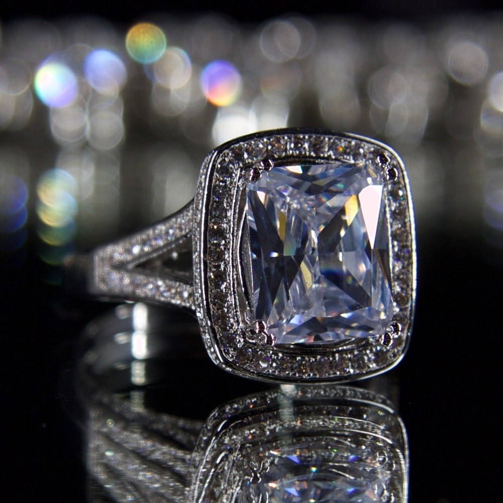 14kt Gold Dipped Cushion Topaz Engagement Ring - Picture 4 of 8